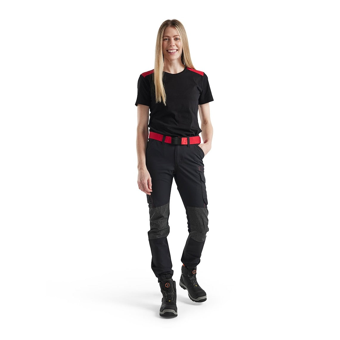 Blaklader Ladies 4-Way Stretch Service Trousers 7122 #colour_black-red