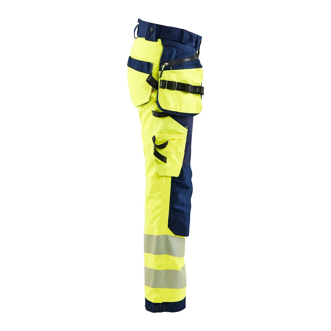 Blaklader Softshell Hi-Vis Trousers Women 7118 #colour_hi-vis-yellow-navy-blue