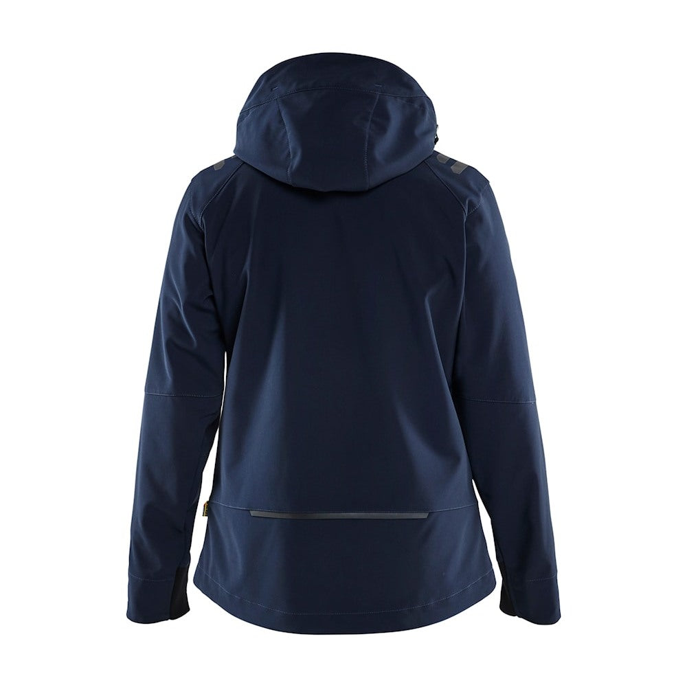 Blaklader Women's Softshell Jacket 4719 #colour_dark-navy-blue-hi-vis-yellow
