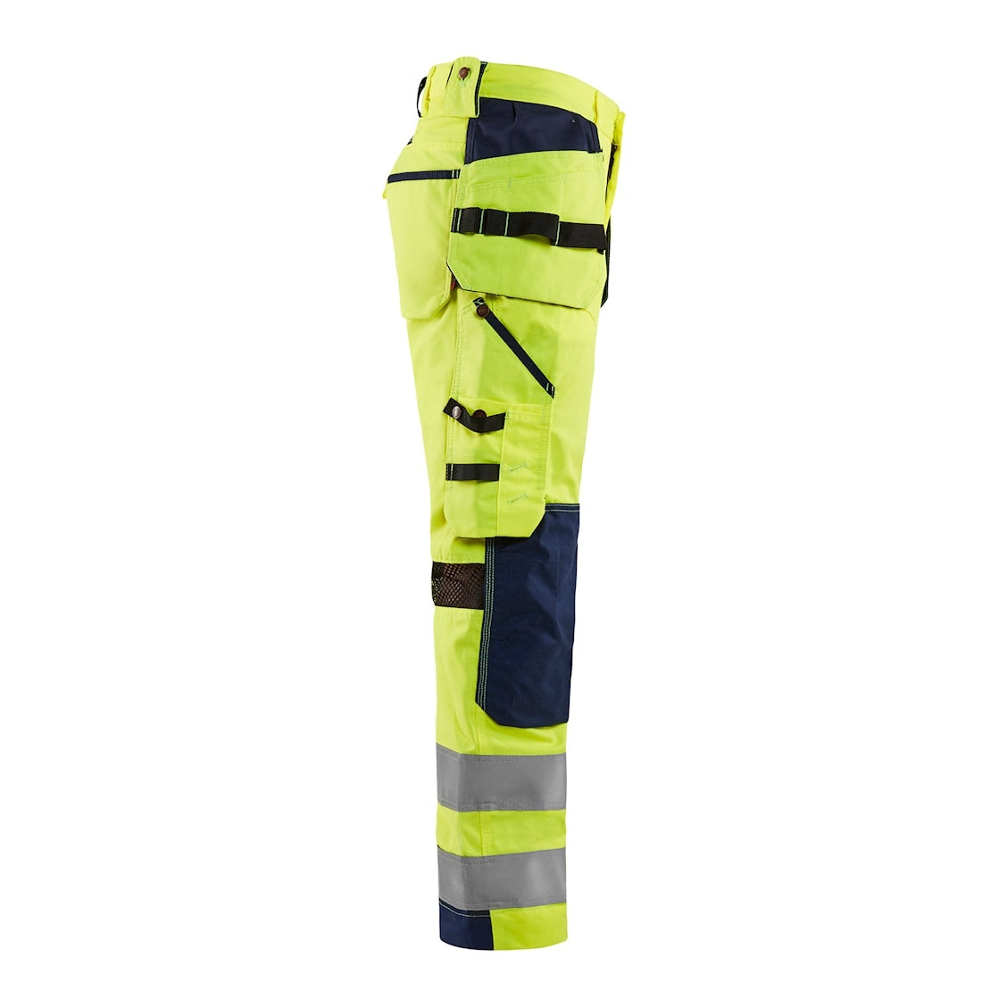 Blaklader Ventilated Hi-Vis Trousers 1565 #colour_hi-vis-yellow-navy-blue