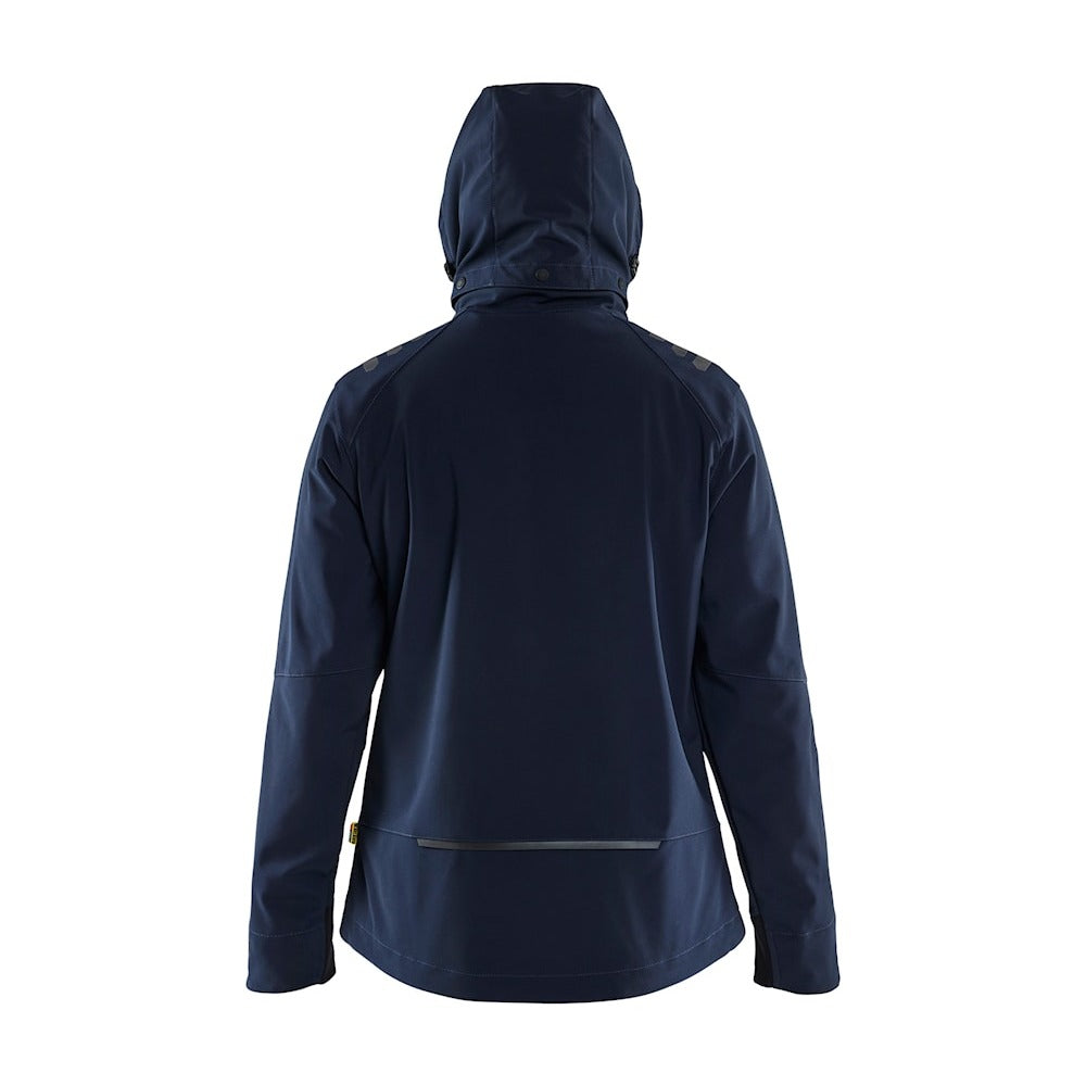 Blaklader Women's Softshell Jacket 4719 #colour_dark-navy-blue-hi-vis-yellow