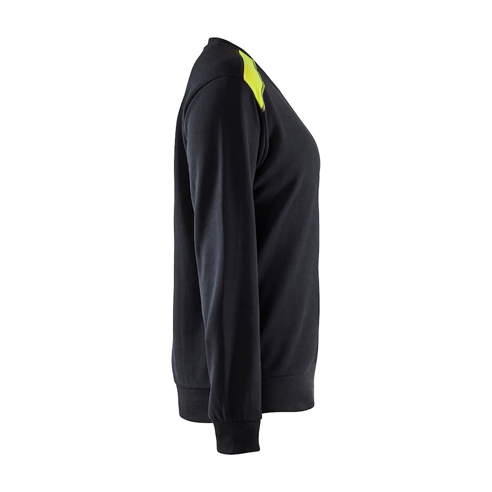 Blaklader Sweatshirt Women 3408 #colour_black-hi-vis-yellow