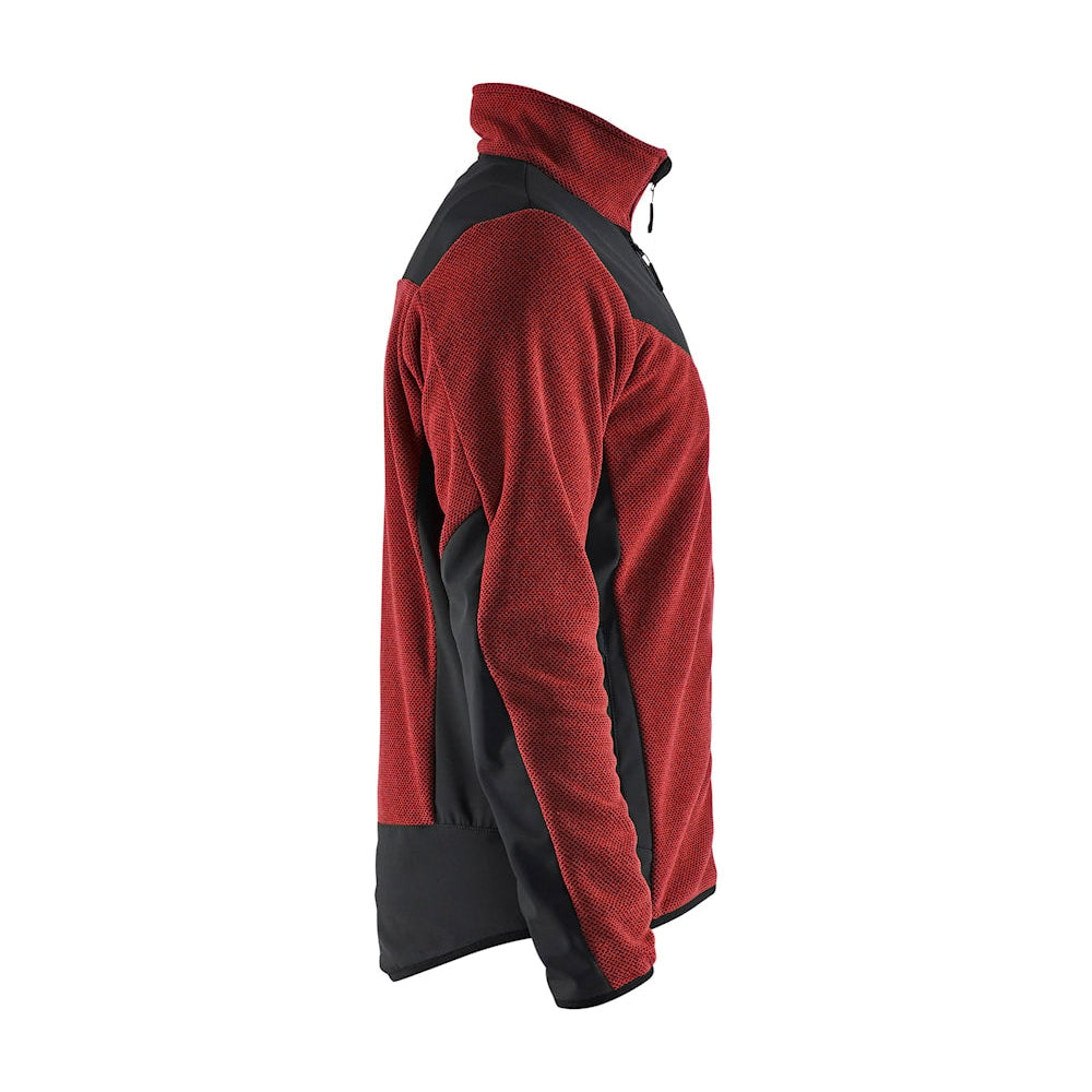 Blaklader Knitted Jacket with Softshell 5942 #colour_burned-red-black