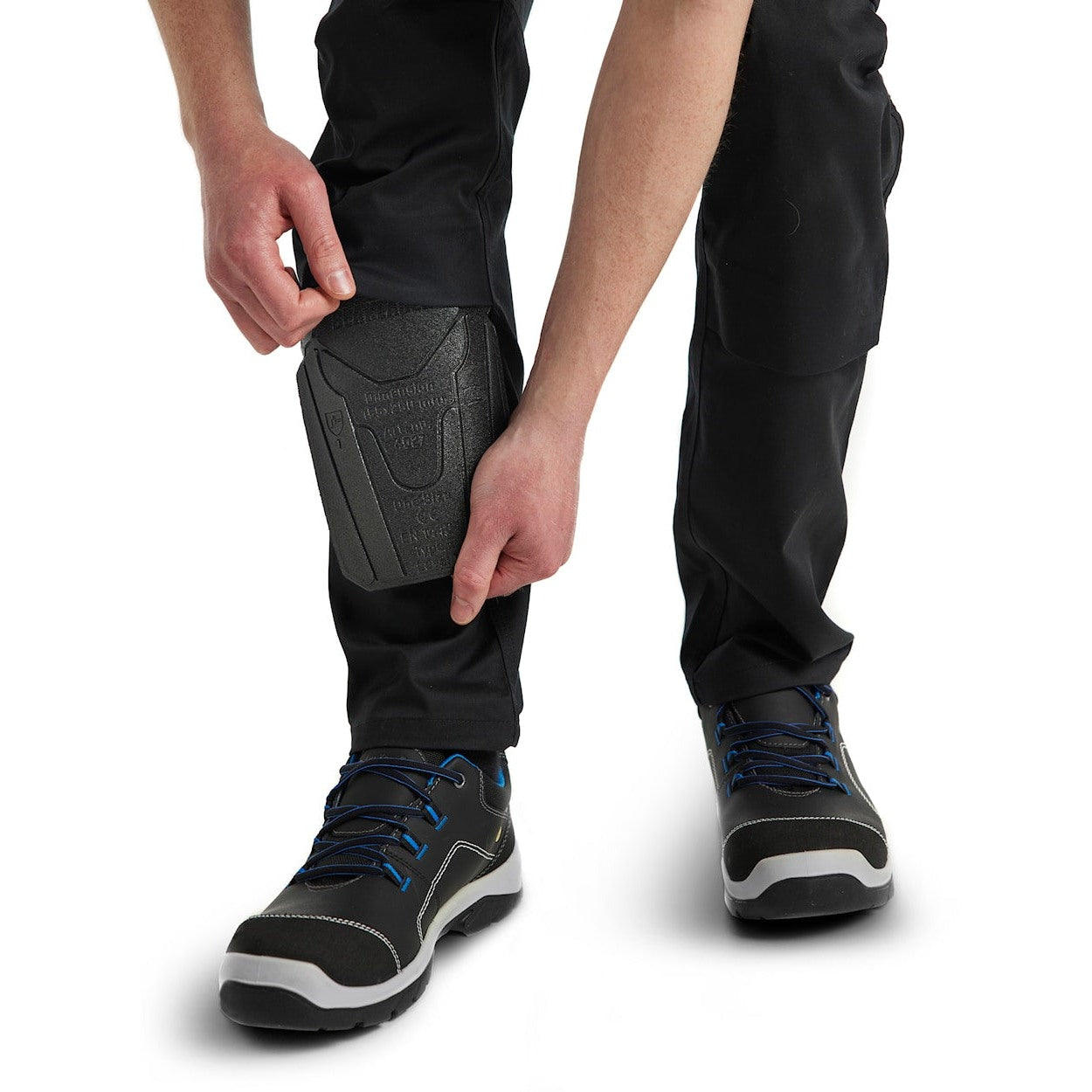 Blaklader Industry Trousers Stretch with Knee Pad Pockets 1448 - Black/Red #colour_black-red