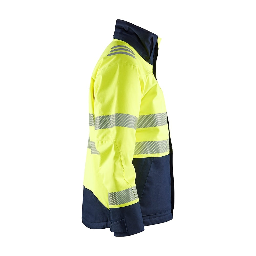 Blaklader Multinorm Winter Jacket 4517 #colour_hi-vis-yellow-navy-blue
