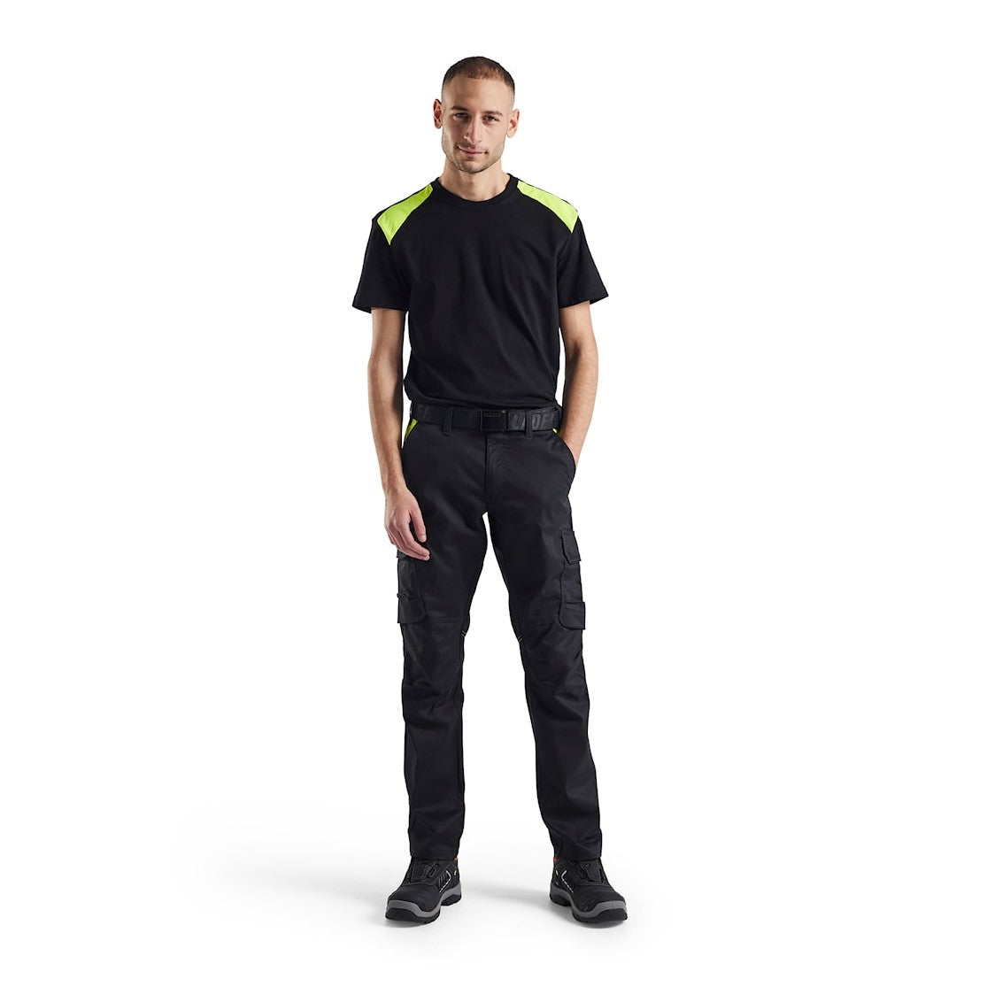 Blaklader T-Shirt 3379 #colour_black-hi-vis-yellow