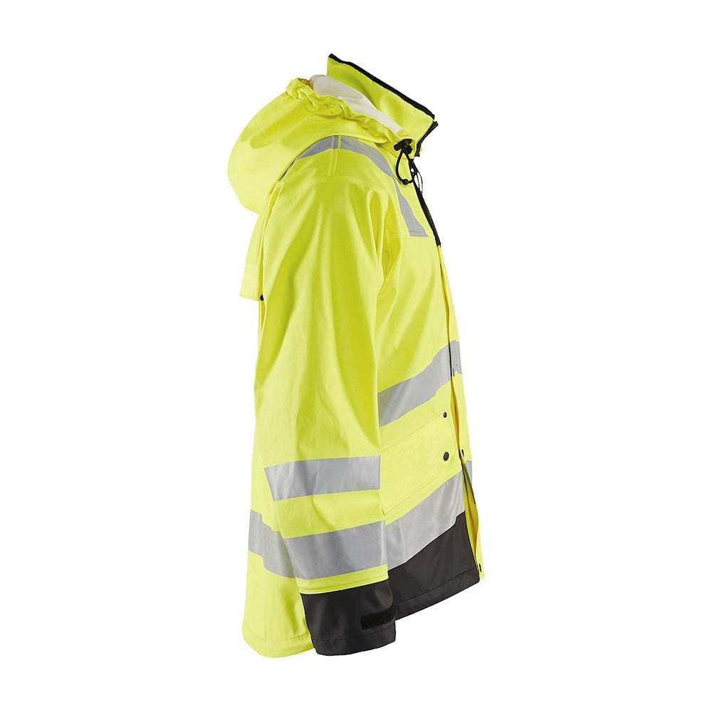 Blaklader Rain Jacket Hi-Vis Level 2 4302 #colour_hi-vis-yellow-navy-black