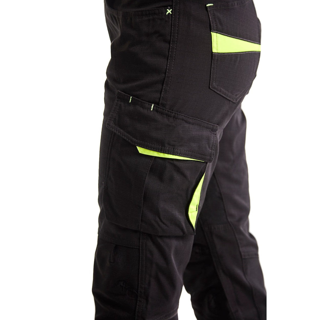 Blaklader Women's Service Trousers with Stretch 7195 #colour_black-hi-vis-yellow
