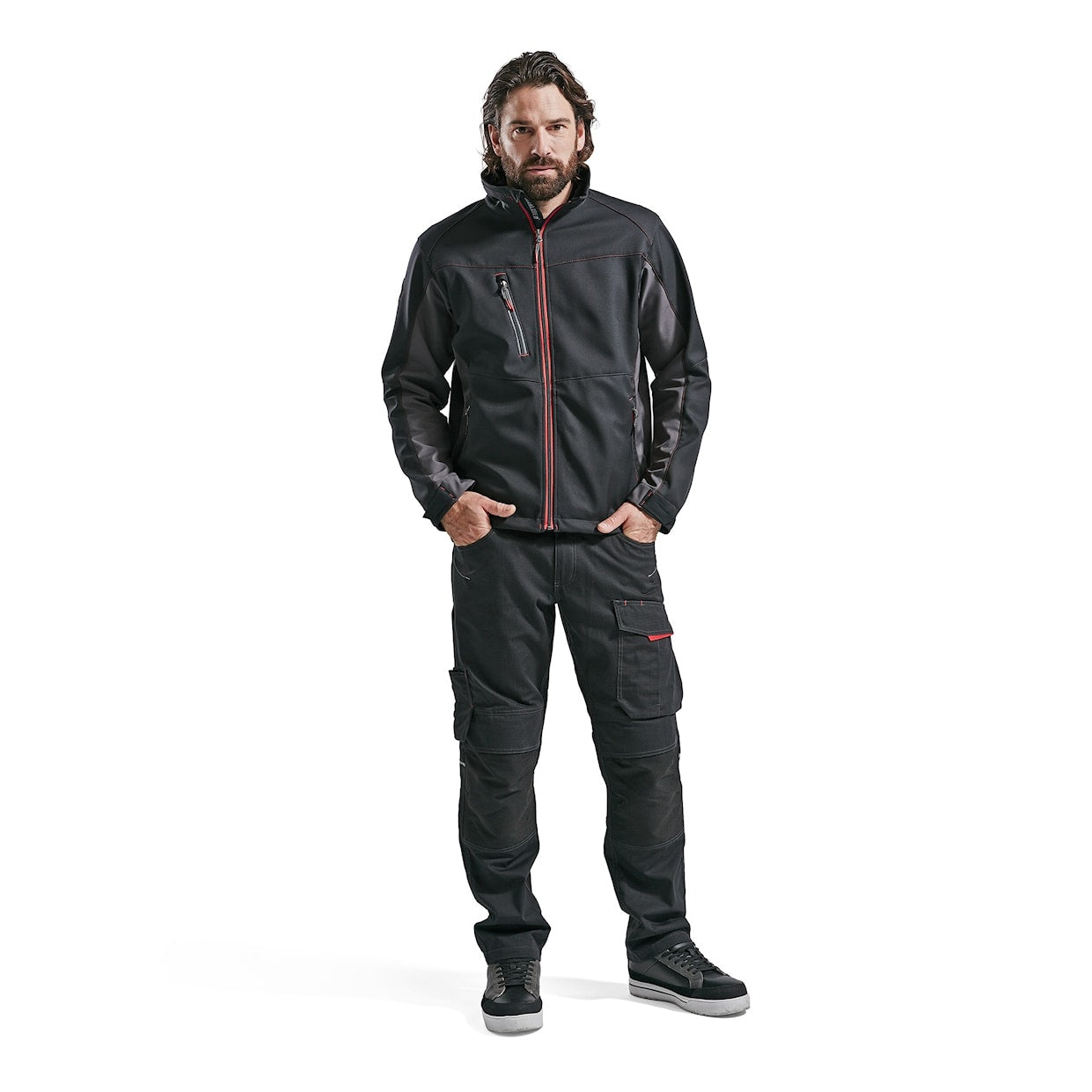Blaklader Softshell Jacket 4950 #colour_black-red