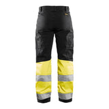 Blaklader Women's Hi-Vis Trousers with Stretch 7161 #colour_black-hi-vis-yellow