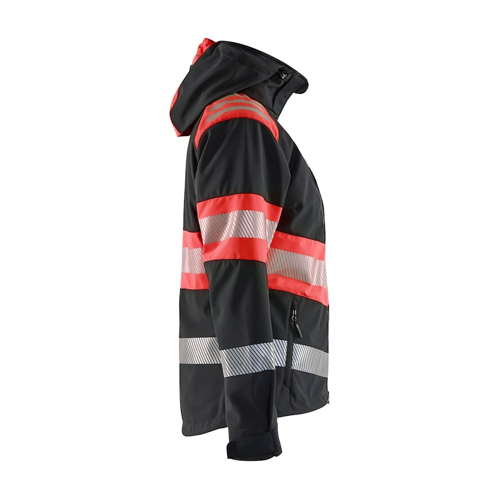 Blaklader Women's Softshell Jacket Hi-Vis 4404 #colour_black-red-hi-vis