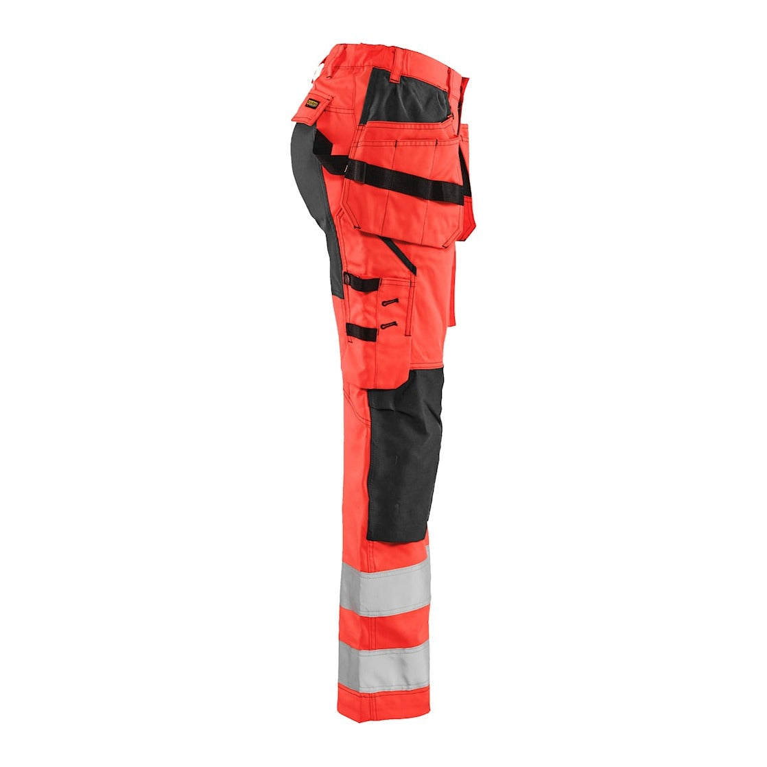 Blaklader Women's Hi-Vis Trousers with Stretch 7163 #colour_red-hi-vis-black