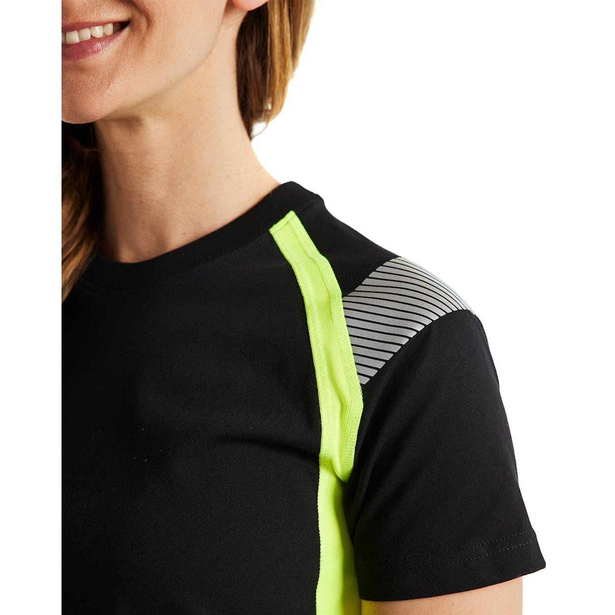 Blaklader Women's T-Shirt 3402 #colour_black-hi-vis-yellow