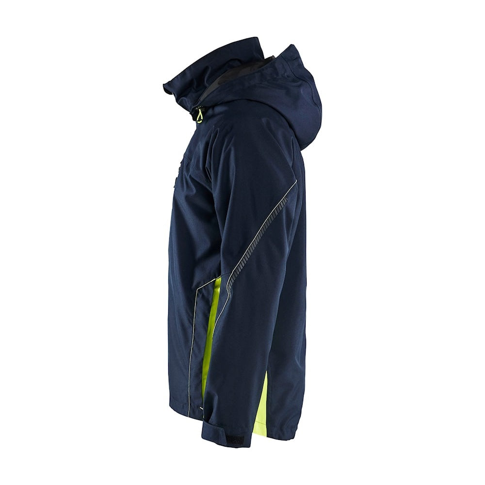 Blaklader Shell Jacket 4790 #colour_dark-navy-blue-hi-vis-yellow