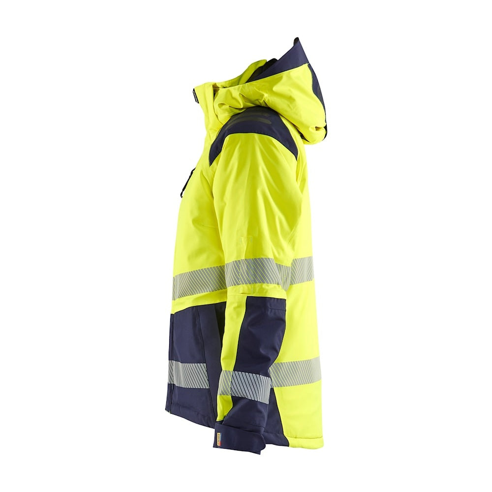 Blaklader Women's Winter Jacket Hi-Vis 4456 #colour_hi-vis-yellow-navy-blue