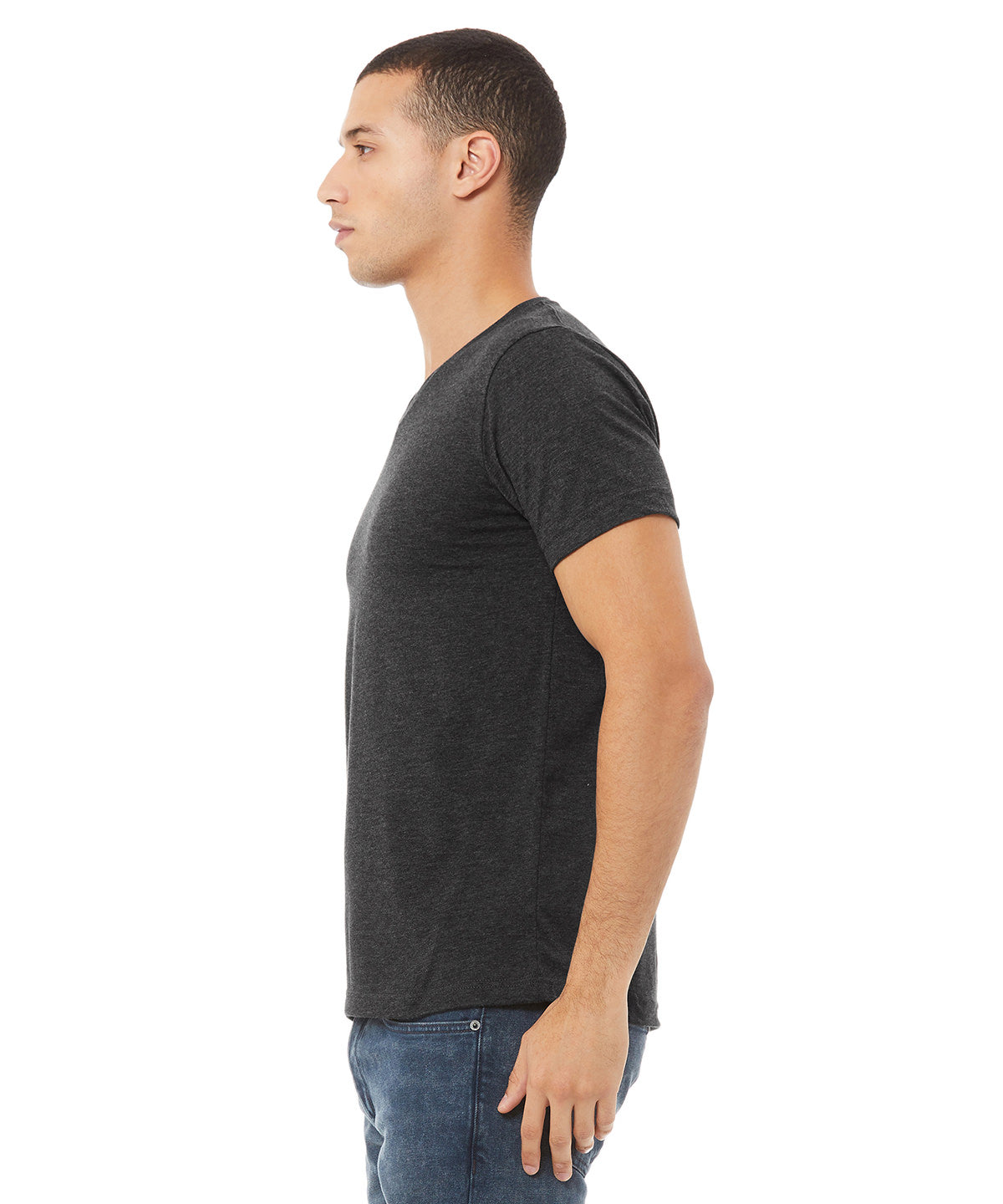 Bella Canvas Unisex Heather Cvc Short Sleeve V-Neck Tee