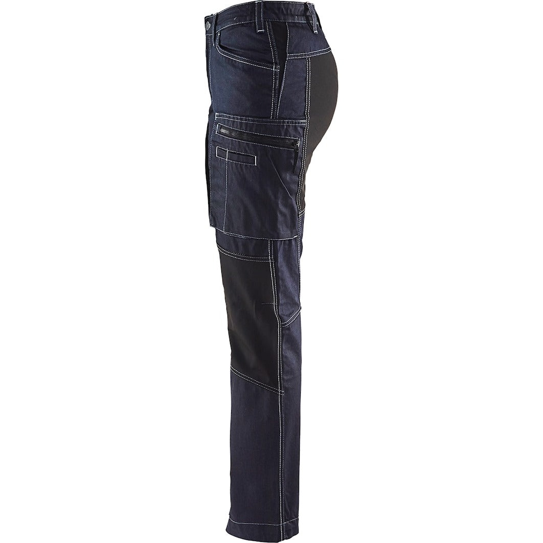 Blaklader Women's Service Trousers Stretch 71591142 #colour_navy-blue-black