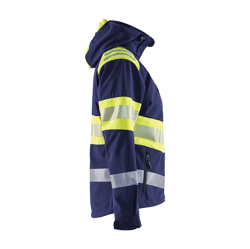 Blaklader Women's Softshell Jacket Hi-Vis 4404 #colour_navy-blue-hi-vis-yellow
