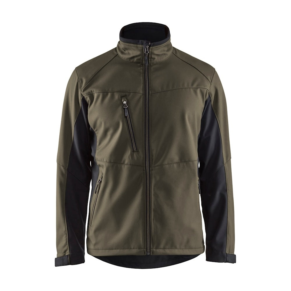 Blaklader Softshell Jacket 4950 #colour_dark-olive-green-black