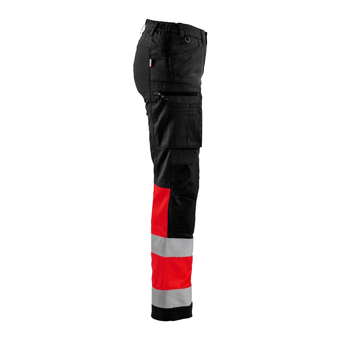 Blaklader Women's Hi-Vis Trousers with Stretch 7161 #colour_black-red-hi-vis