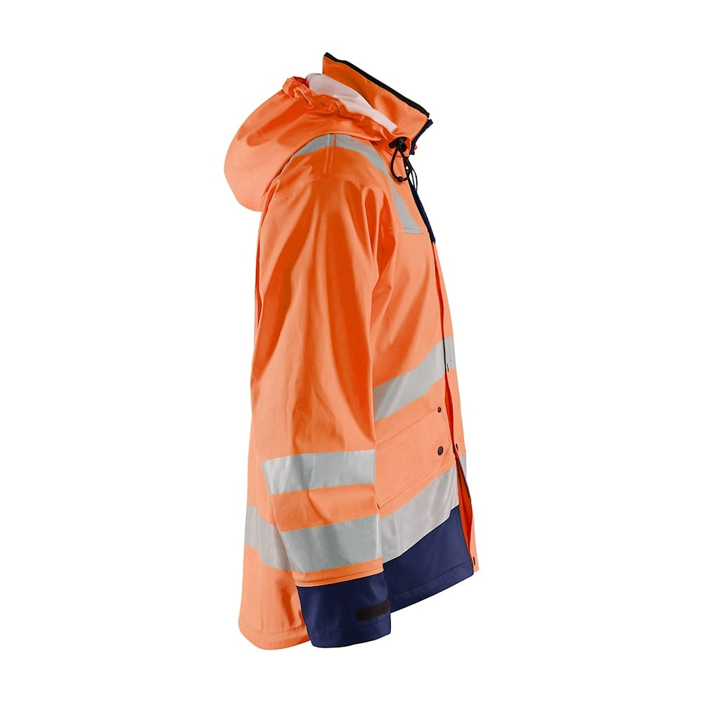 Blaklader Rain Jacket Hi-Vis Level 3 4327 #colour_orange-navy-blue