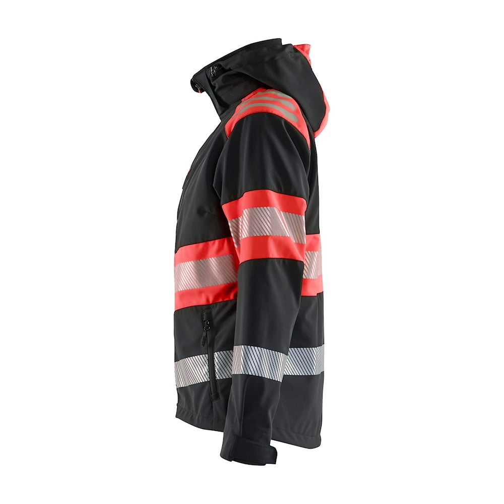 Blaklader Women's Softshell Jacket Hi-Vis 4404 #colour_black-red-hi-vis