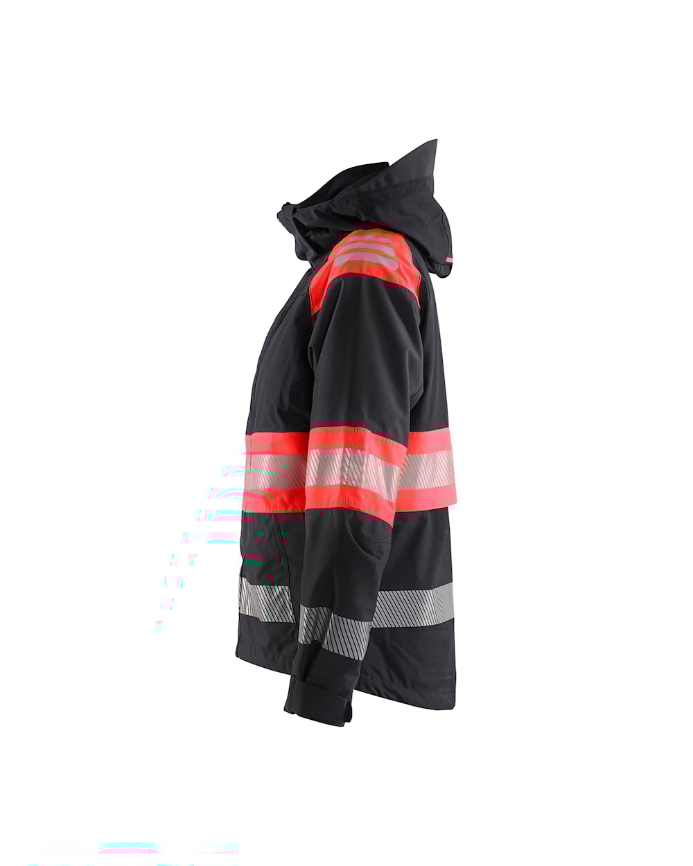 Blaklader Women's Shell Jacket Hi-Vis 4430 #colour_black-red-hi-vis