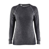 Blaklader Women's Underwear Top Warm 100% Merino 7200 #colour_mid-grey-black