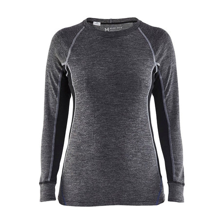 Blaklader Women's Underwear Top Warm 100% Merino 7200 #colour_mid-grey-black