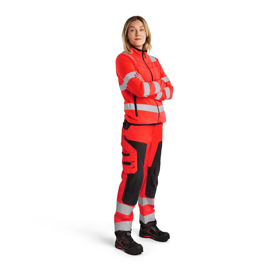 Blaklader Women's Microfleece Jacket Hi-Vis 4966 #colour_red-hi-vis