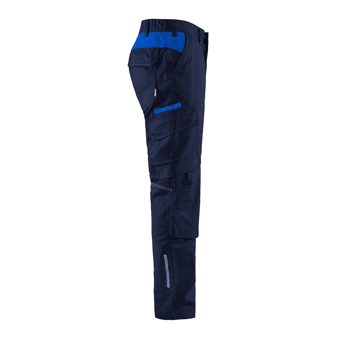 Blaklader Industry Trousers Stretch with Knee Pad Pockets 1448 #colour_navy-blue-cornflower-blue