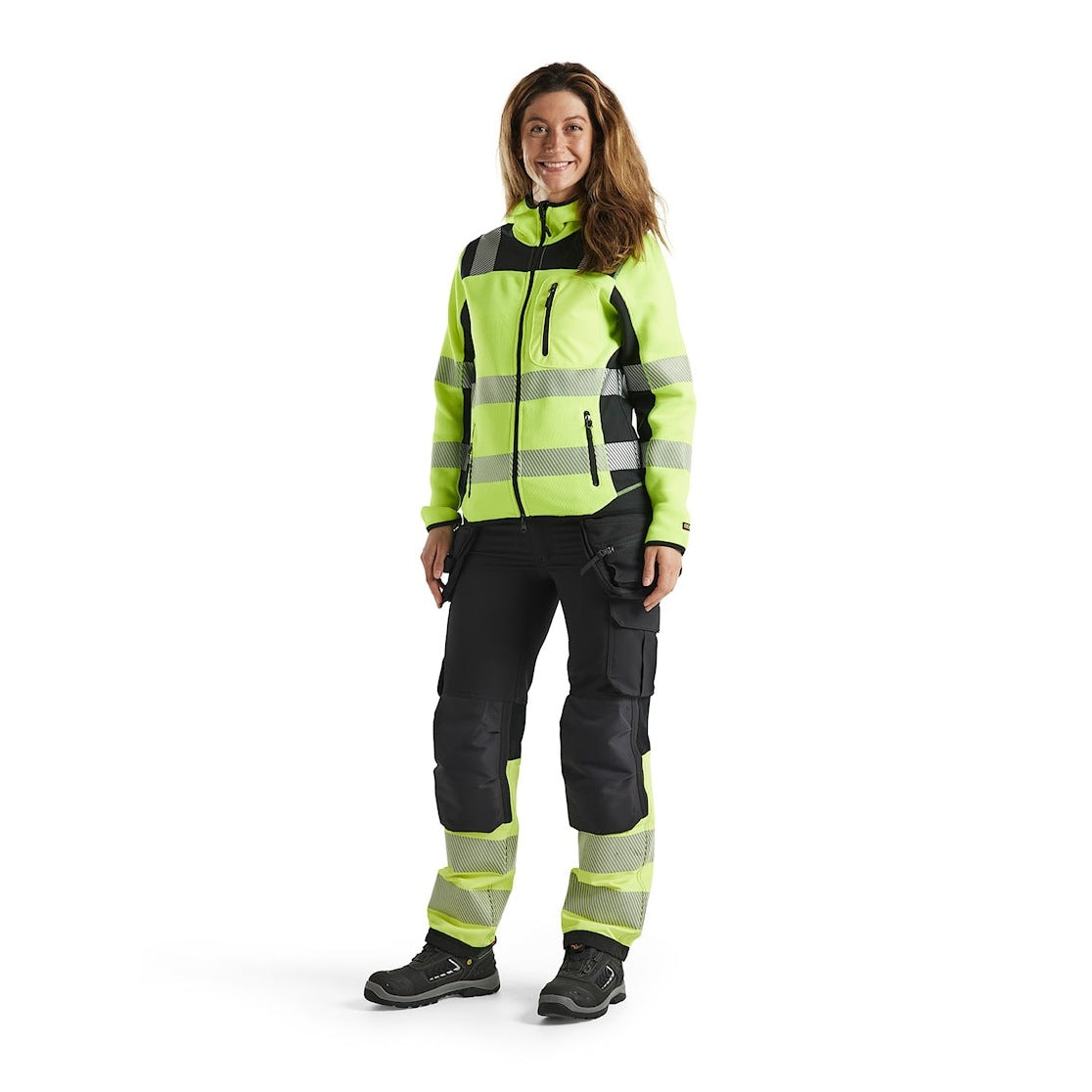 Blaklader Women's Hi-Vis Knitted Jacket 4967 #colour_hi-vis-yellow-black