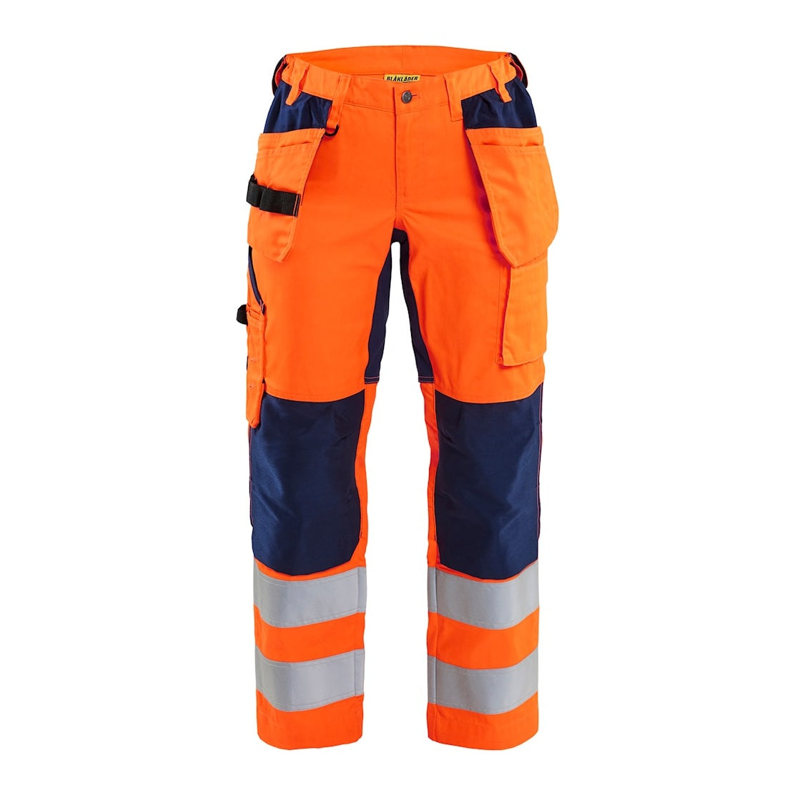 Blaklader Women's Hi-Vis Trousers with Stretch 7163 #colour_orange-navy-blue