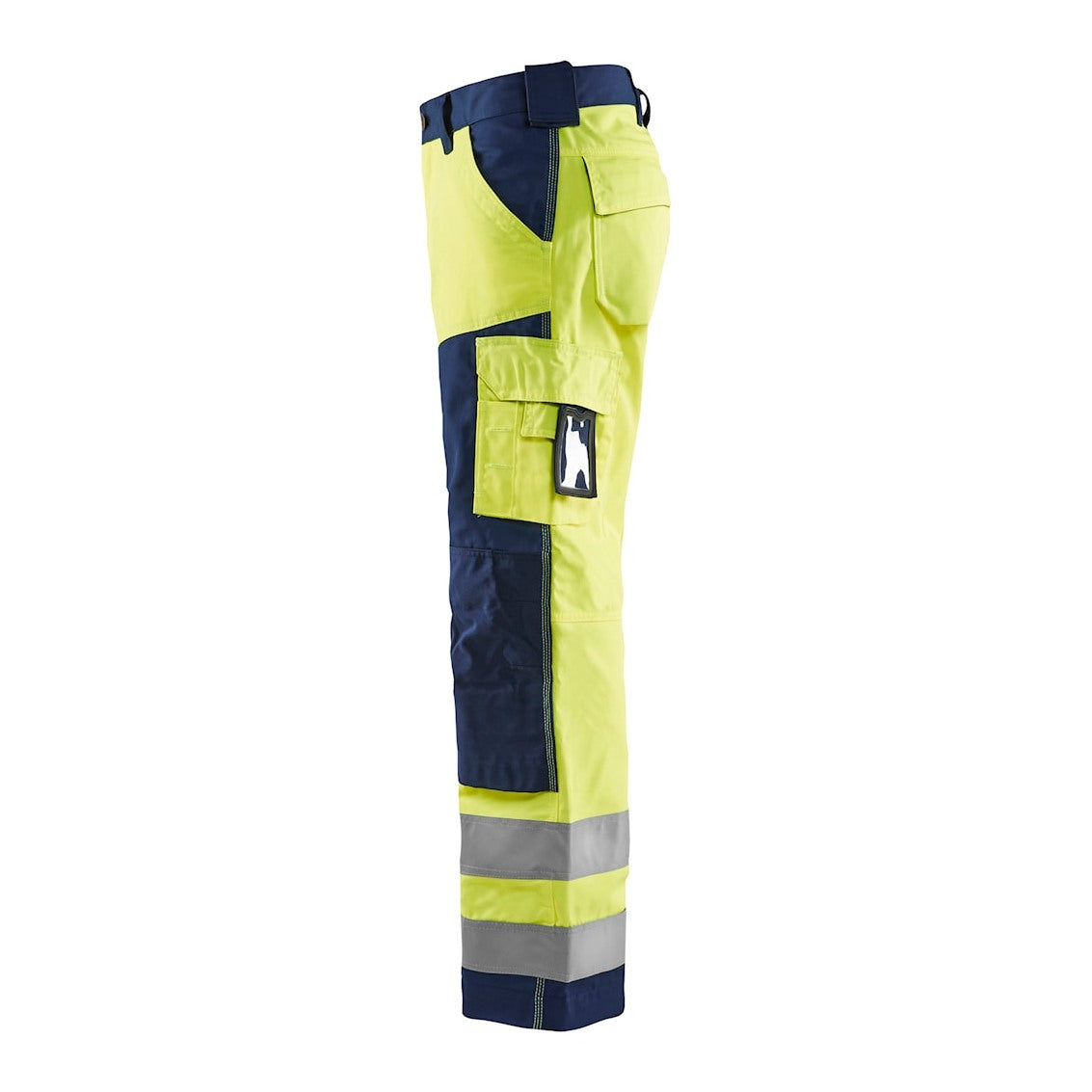 Blaklader Hi-Vis Trousers without Nail Pockets 1566 - Hi-Vis Yellow/Navy Blue