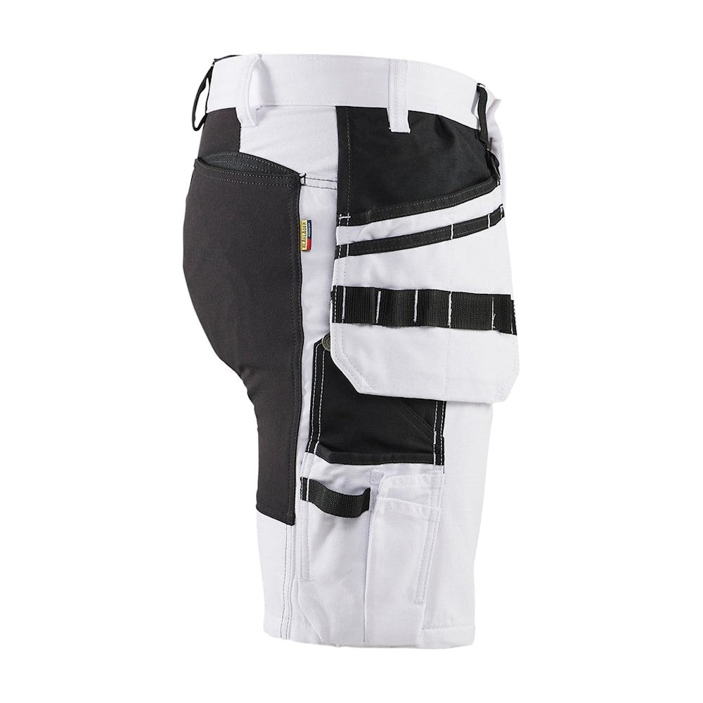 Blaklader Painter Shorts with Stretch X1900 1911 #colour_white-black