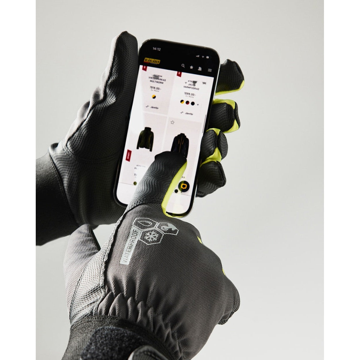 Blaklader Work Glove Lined Touch WP 2876 #colour_antrasit-grey