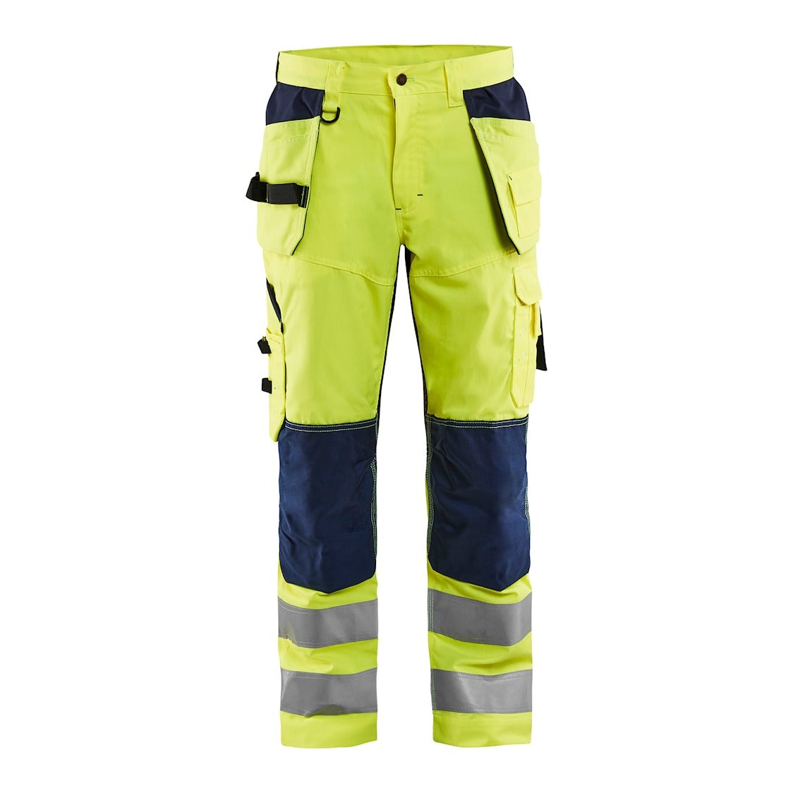 Blaklader Ventilated Hi-Vis Trousers 1565 #colour_hi-vis-yellow-navy-blue
