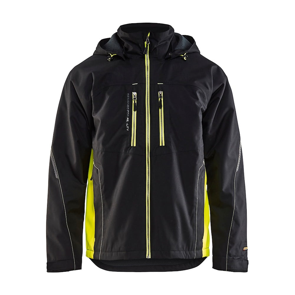 Blaklader Lightweight Lined Functional Jacket 4890 #colour_black-hi-vis-yellow