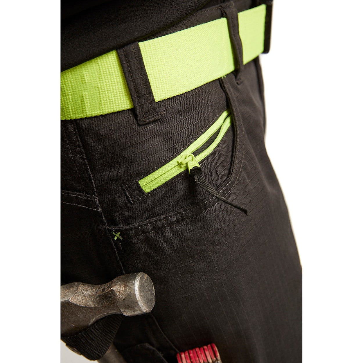 Blaklader Women's Service Trousers with Stretch 7195 #colour_black-hi-vis-yellow