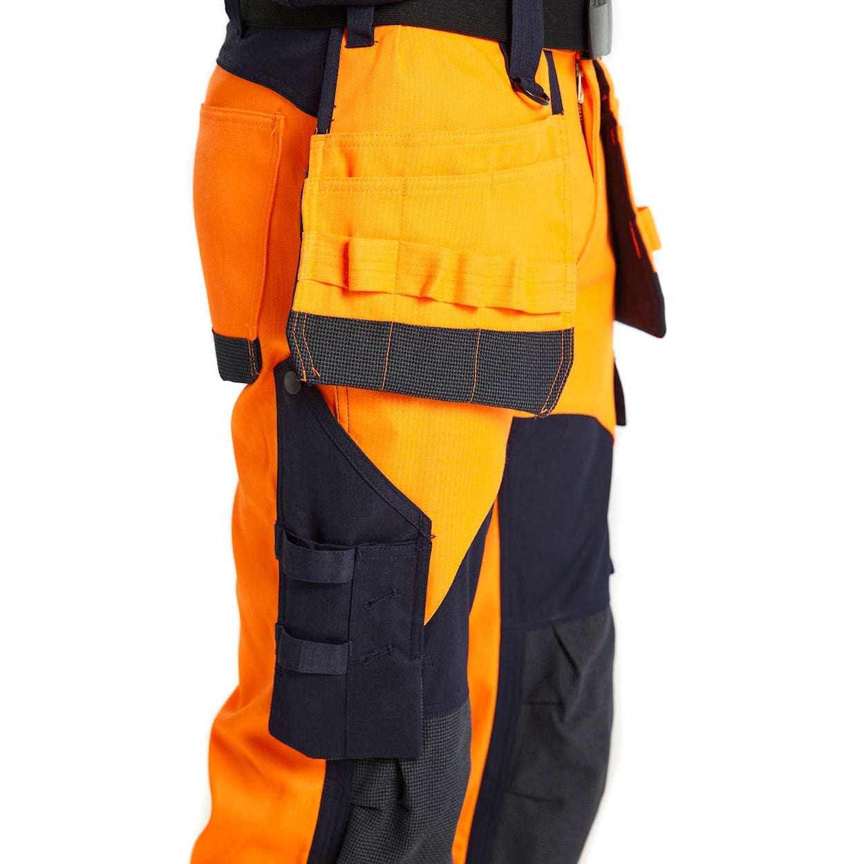 Blaklader Multinorm Inherent Trousers 1589 #colour_orange-navy-blue