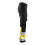 Blaklader Women's Hi-Vis Trousers with Stretch 7161 #colour_black-hi-vis-yellow