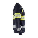 Blaklader Multinorm Sweatshirt 3459 #colour_navy-blue-hi-vis-yellow