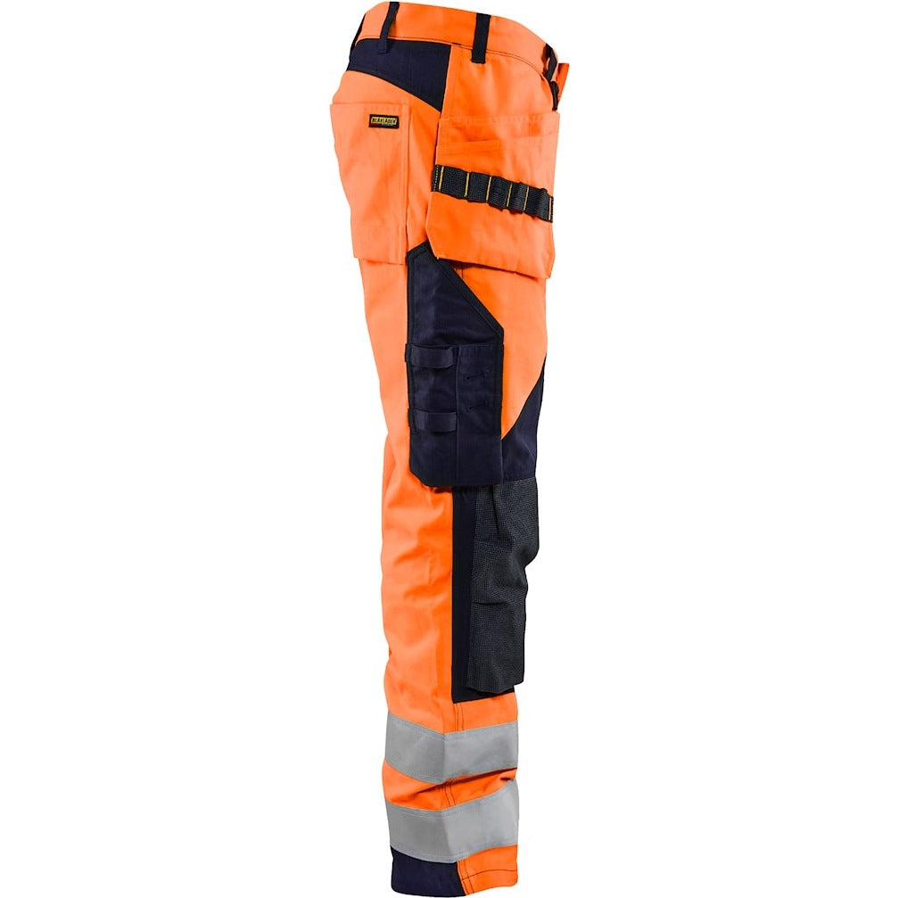 Blaklader Multinorm Inherent Trousers 1589 #colour_orange-navy-blue