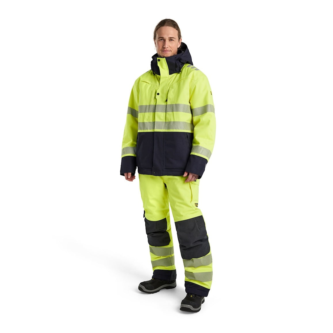 Blaklader Multinorm Winter Jacket 4517 #colour_hi-vis-yellow-navy-blue