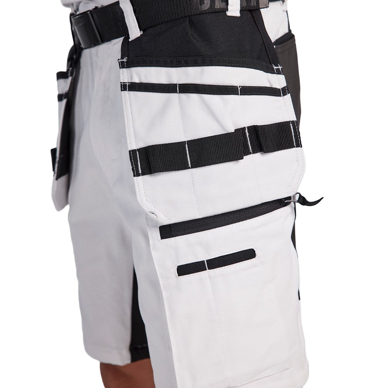 Blaklader Painter Shorts with Stretch X1900 1911 #colour_white-black