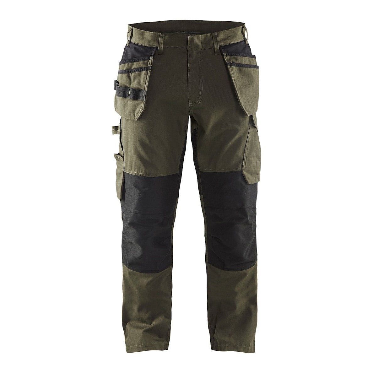 Blaklader Service Trousers with Stretch And Nail Pockets 1496 #colour_dark-olive-green-black