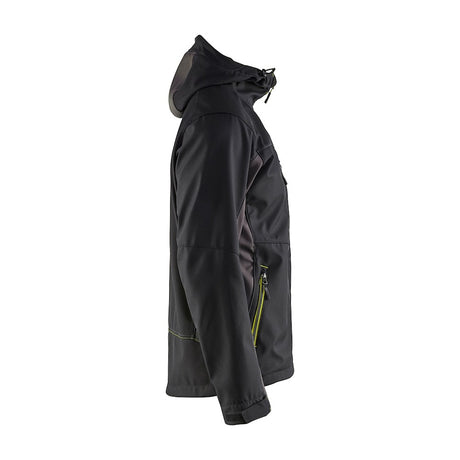 Blaklader Softshell Jacket with Hood 4753 #colour_black-hi-vis-yellow