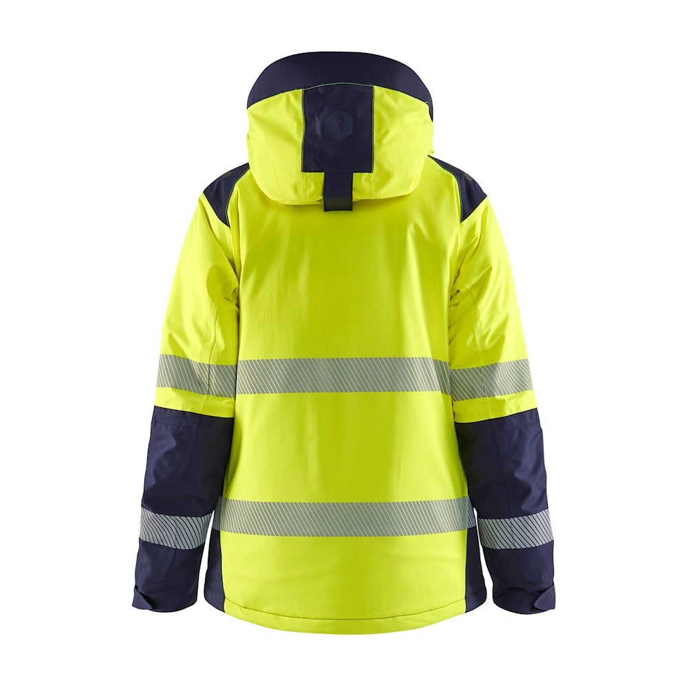 Blaklader Women's Winter Jacket Hi-Vis 4456 #colour_hi-vis-yellow-navy-blue