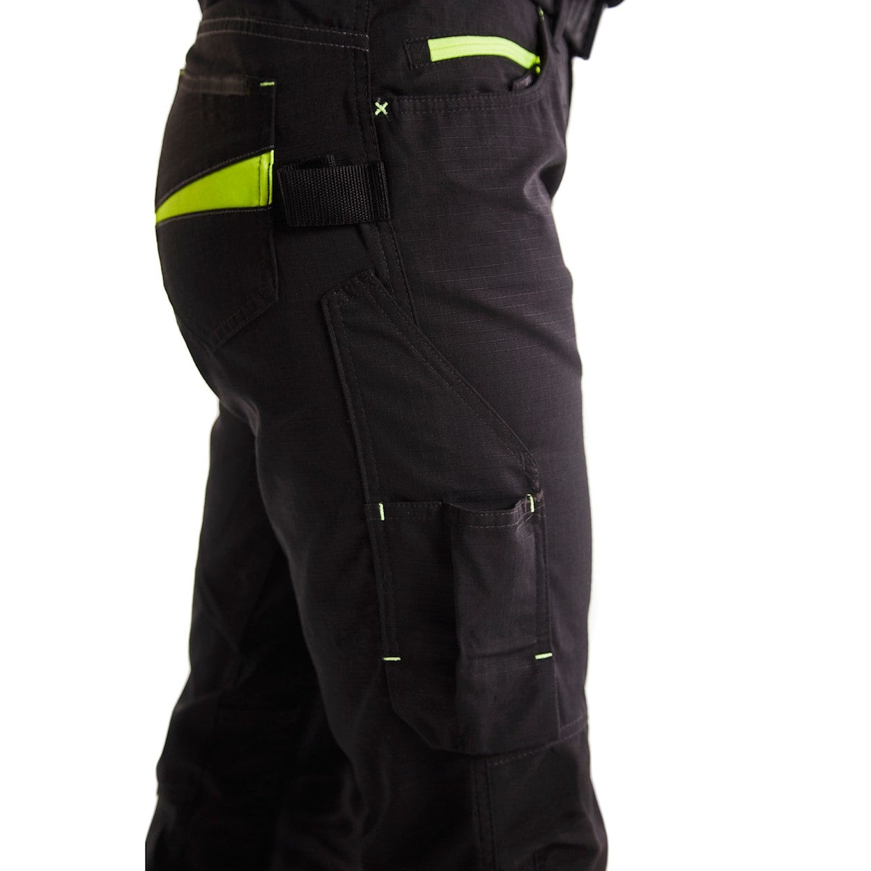 Blaklader Women's Service Trousers with Stretch 7195 #colour_black-hi-vis-yellow