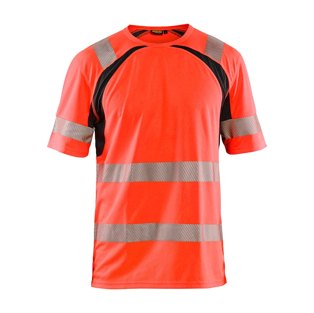 Blaklader Uv Hi-Vis T-Shirt 3397 #colour_red-hi-vis-black